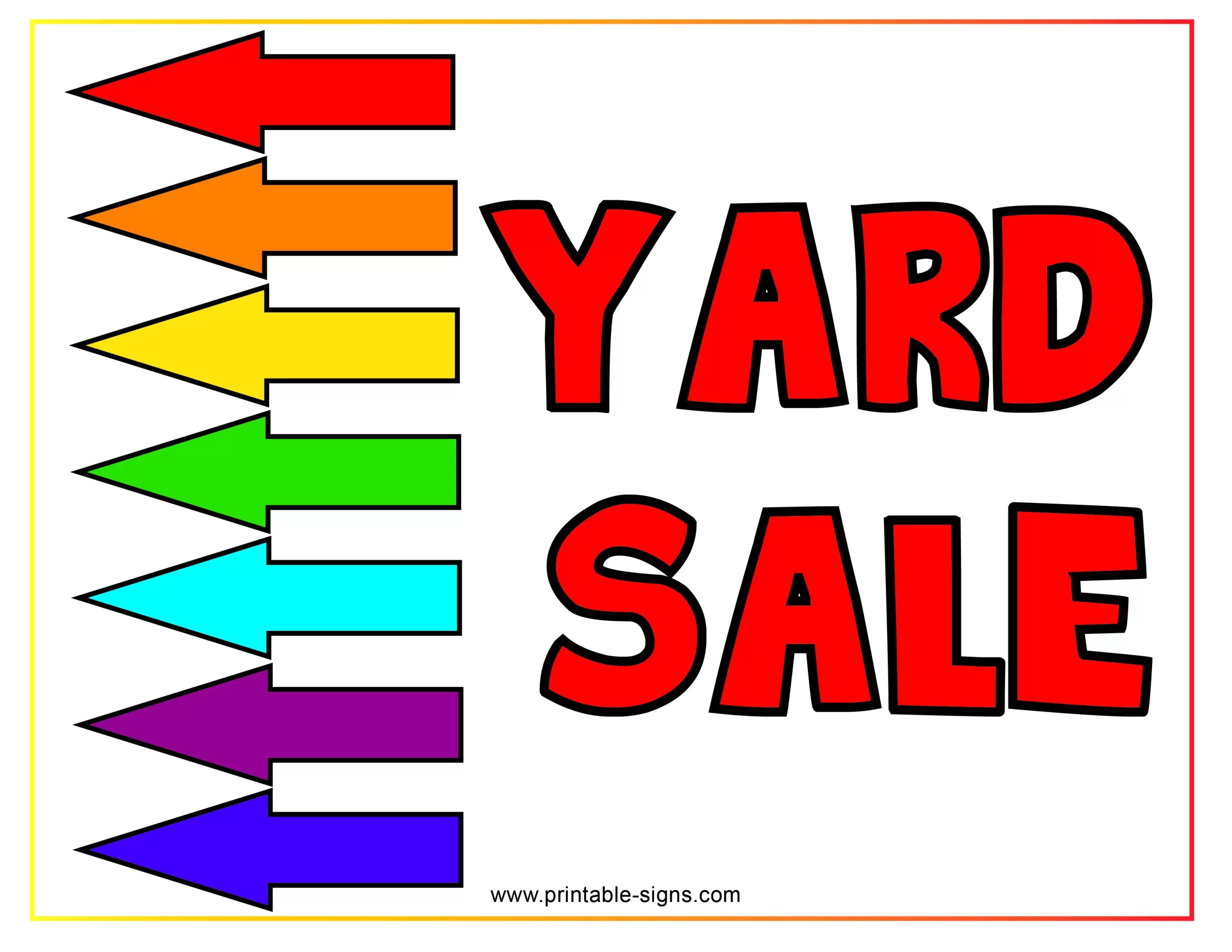 Yard Sale Sign Printable Free - Printable Signs