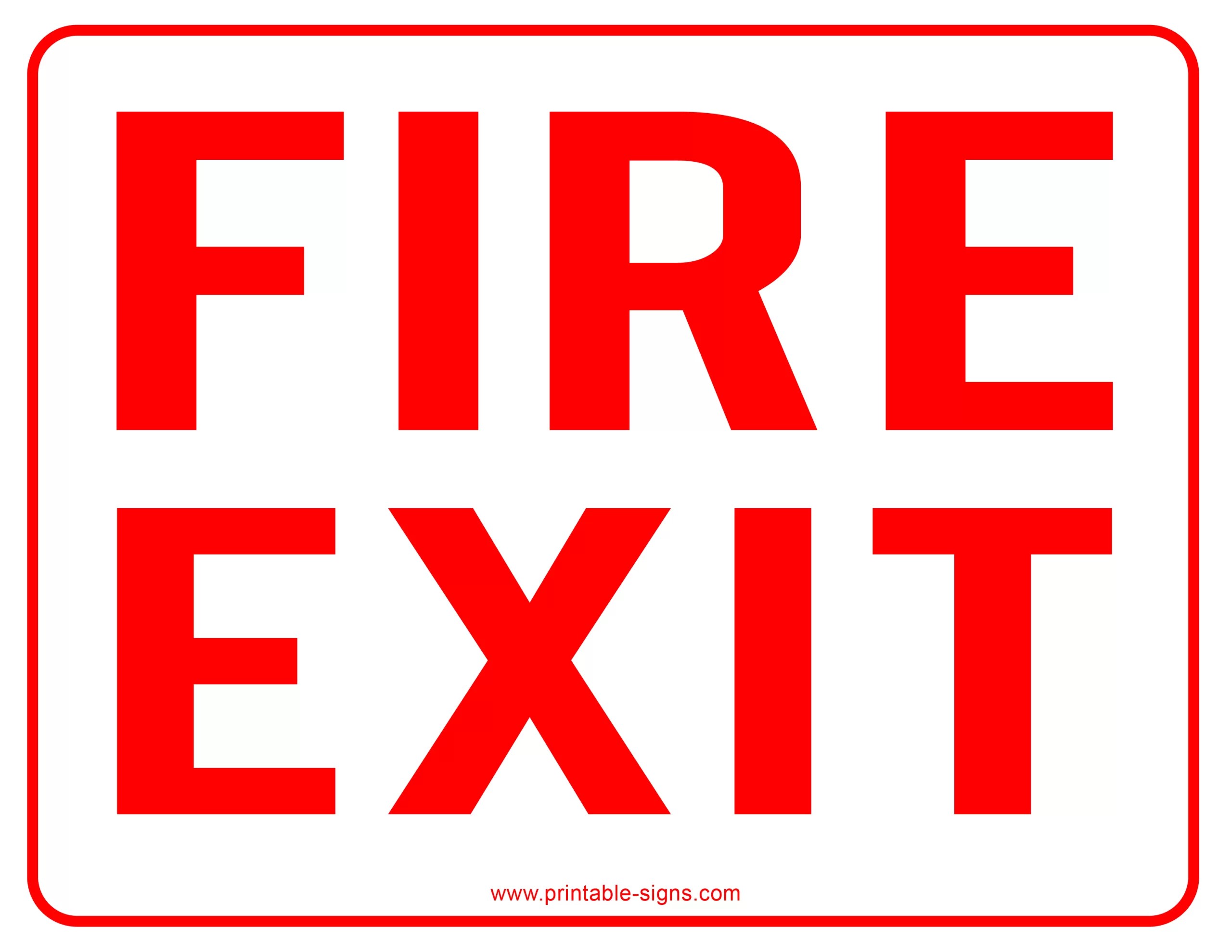 Printable Fire Exit Sign - Printable Signs