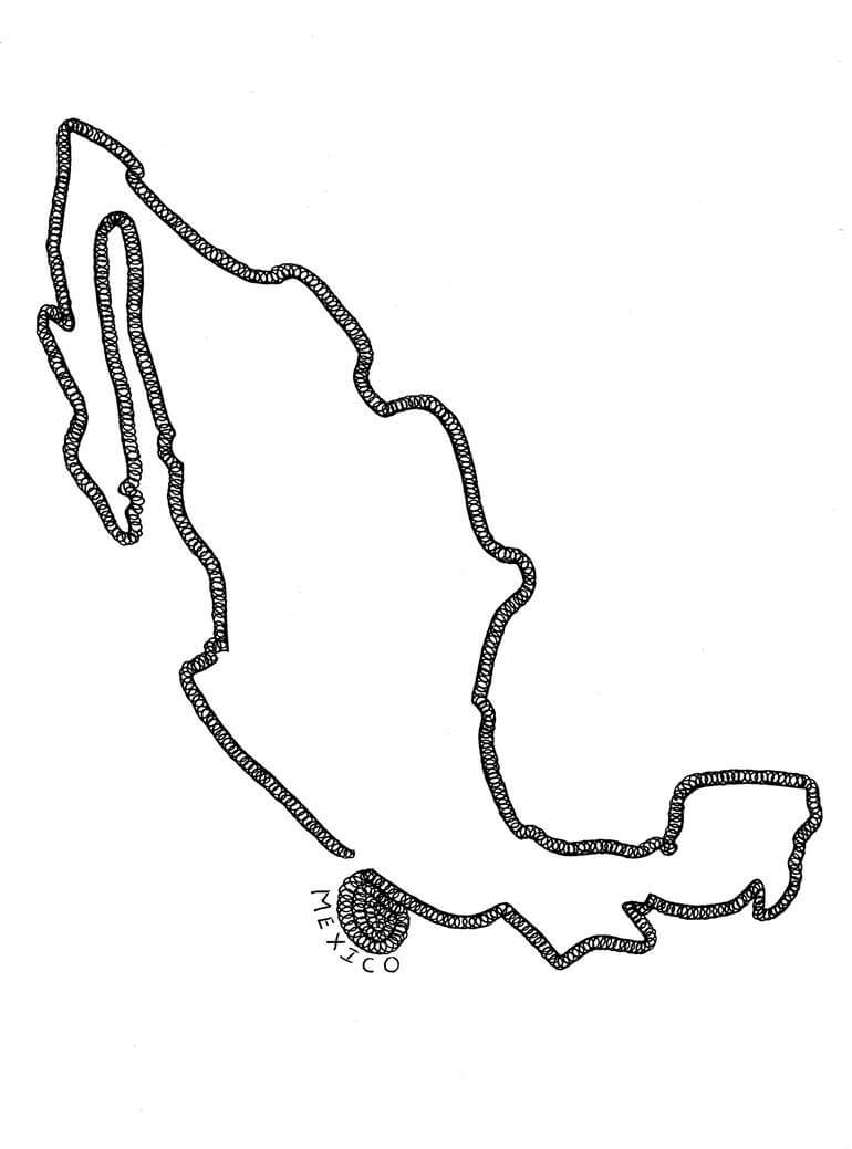 Printable Mexico Map Drawing Free download and print for you.