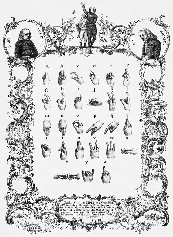 Printable French Sign Language Alphabet Free download and print for you.