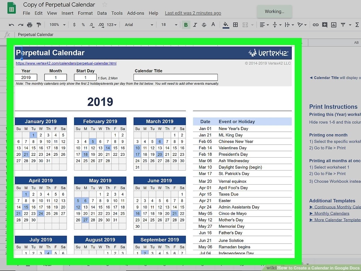 Calendar Template In Google Docs Printable Blank Calendar Template