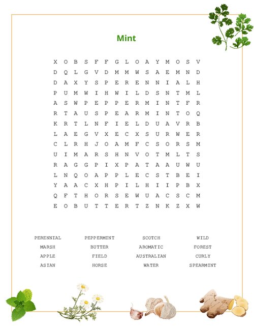 Mint Word Search