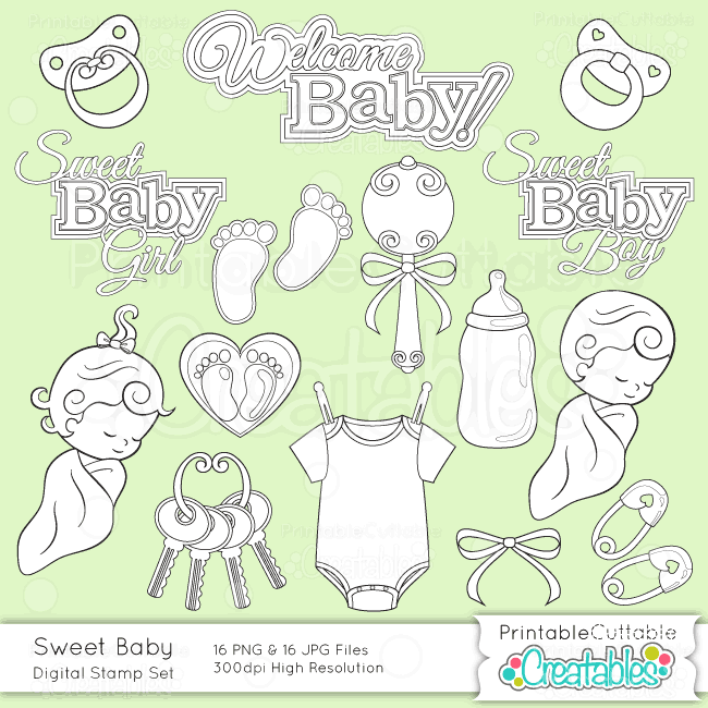 Sweet Baby Digital Stamp Set