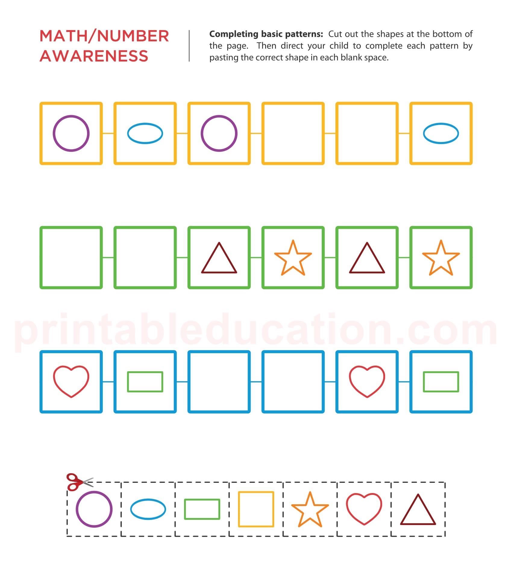 Sequence & Number Patterns Worksheets | PrintablEducation