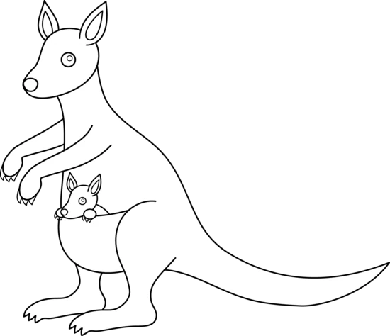 Kangaroo #9219 (Animals) – Free Printable Coloring Pages