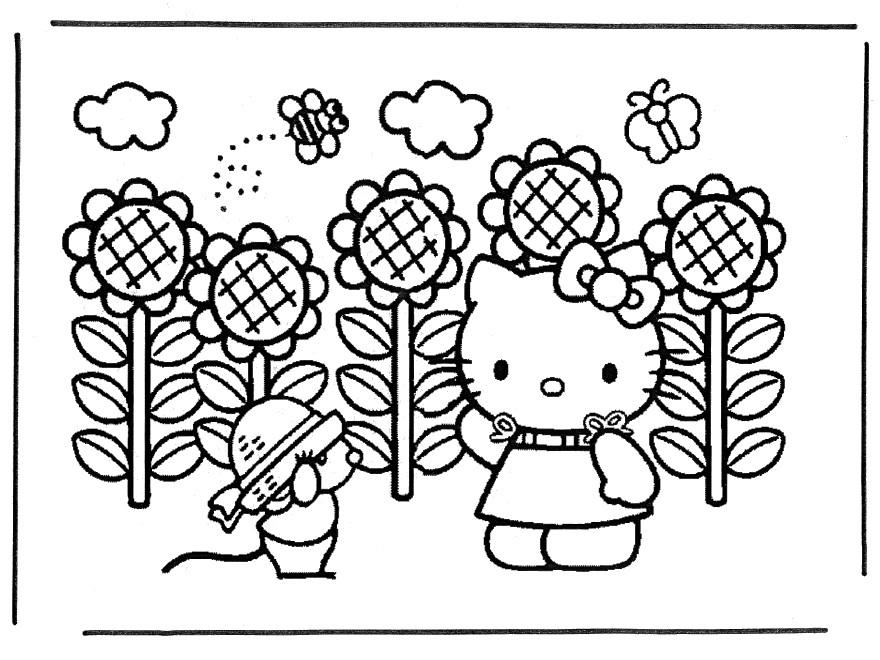 Hello Kitty Spring Coloring Pages Hello Kitty Spring Coloring Pages