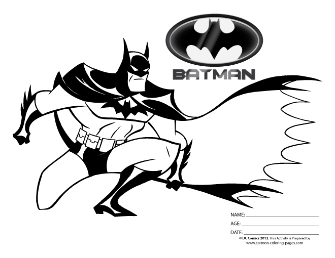 Batman Coloring Pages for Kids Printable Free.