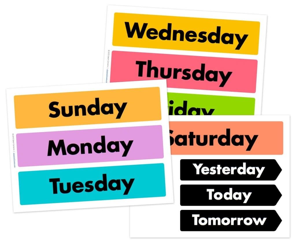 Printable Days Of The Week Chart - Printable JD
