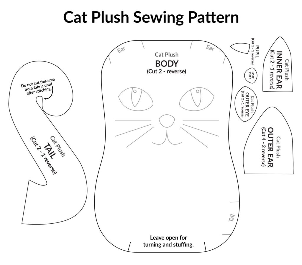 Printable Sewing Patterns Cat Printable JD