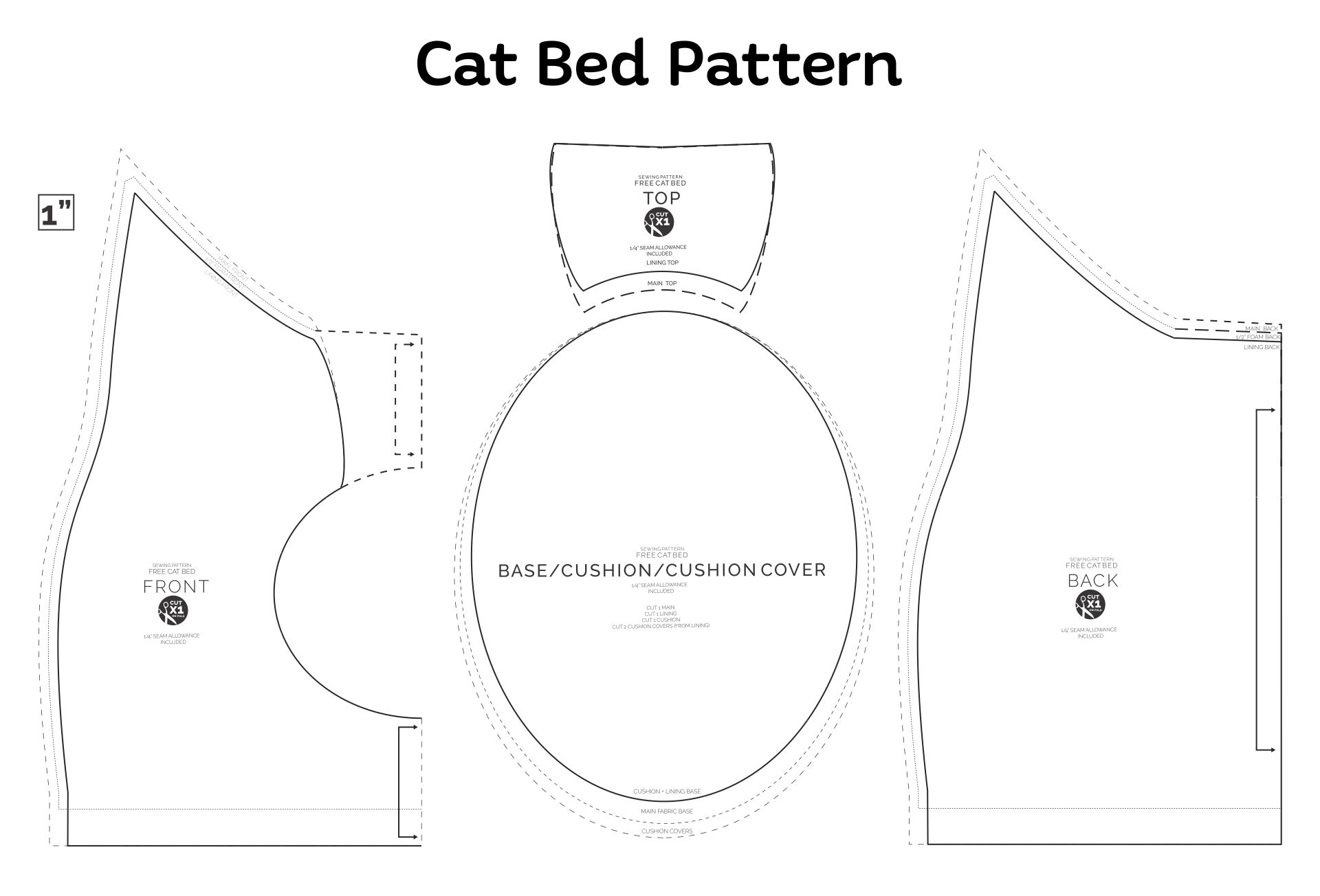 Printable Sewing Patterns Cat Printable JD