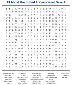 Printable Medium Difficulty Word Search