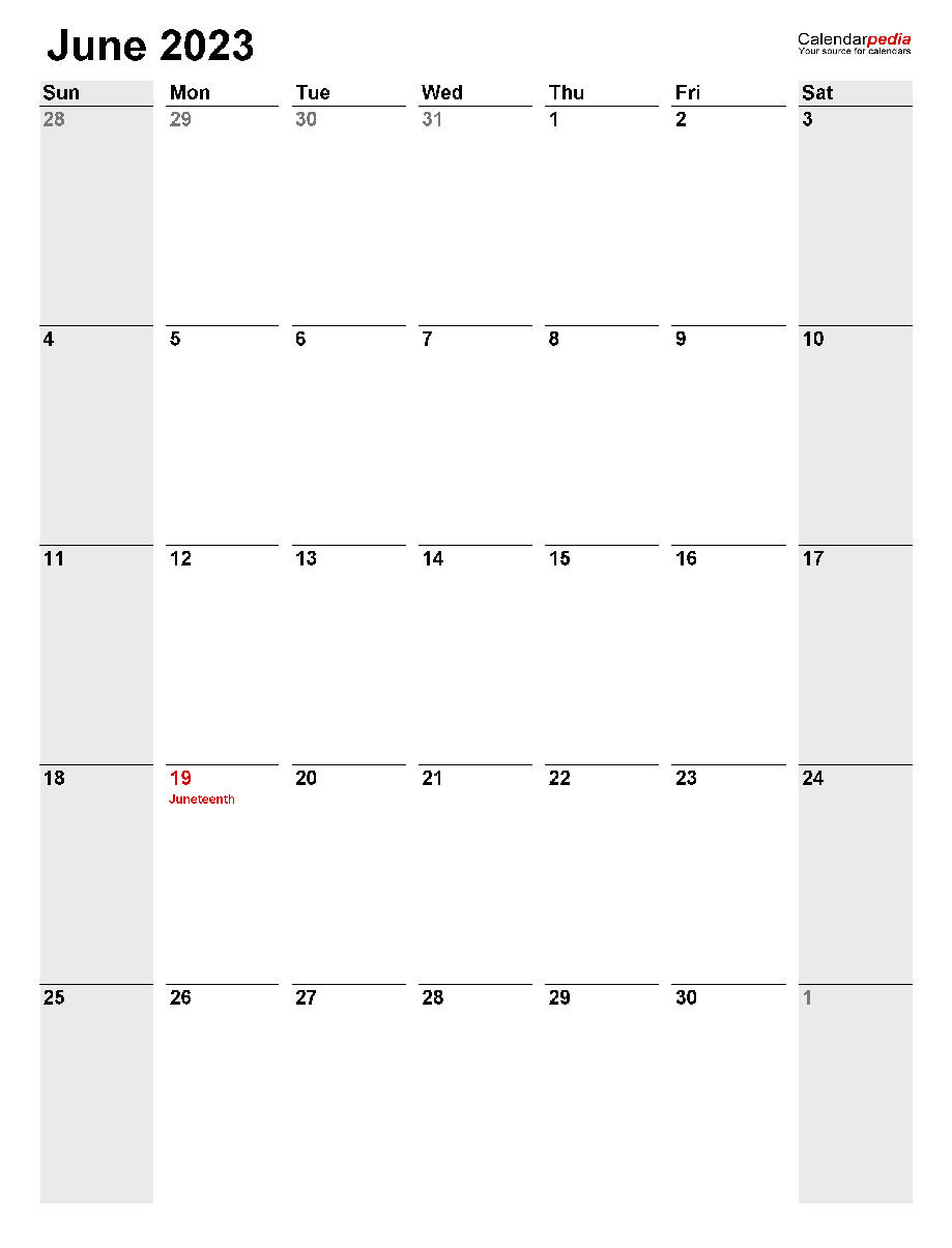 Printable June 2023 Calendar – PrintableLib