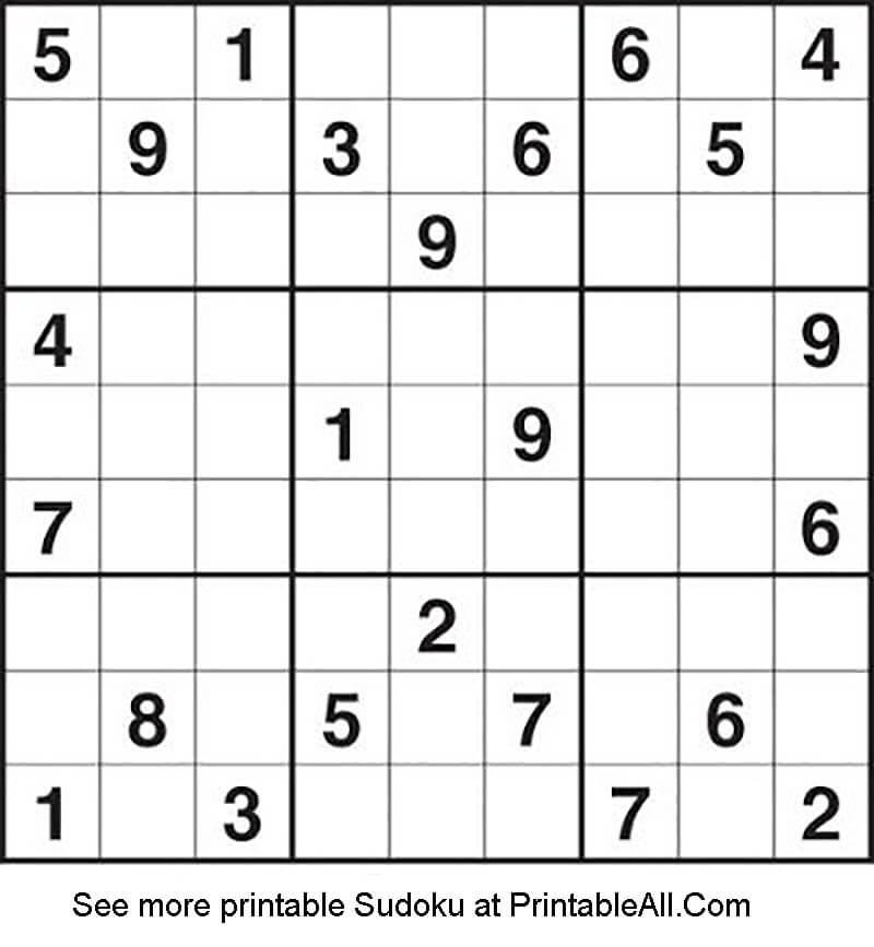 Printable Easy and Simple Sudoku PrintableLib