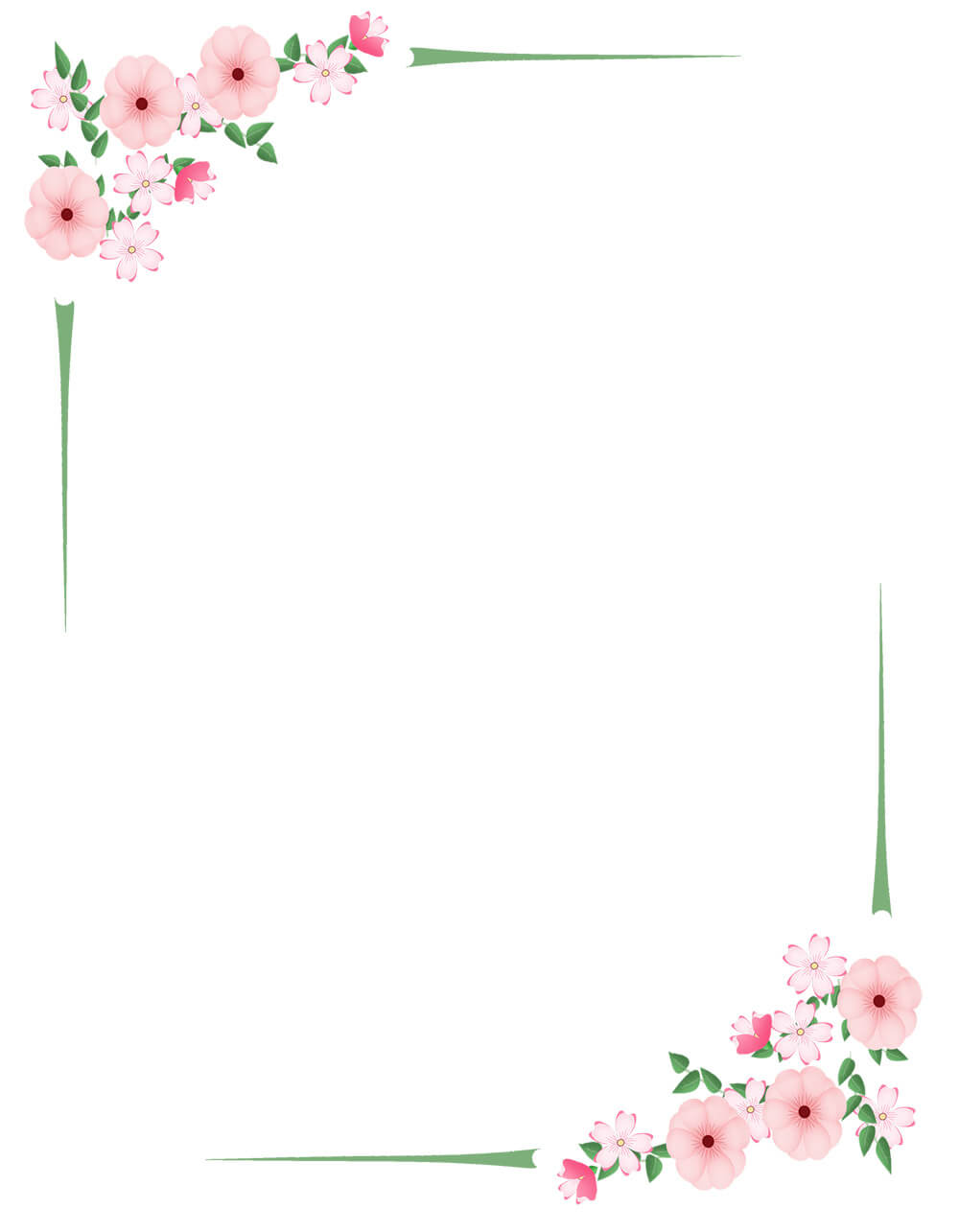 Printable Flower Border 13 – Free download and print for you.