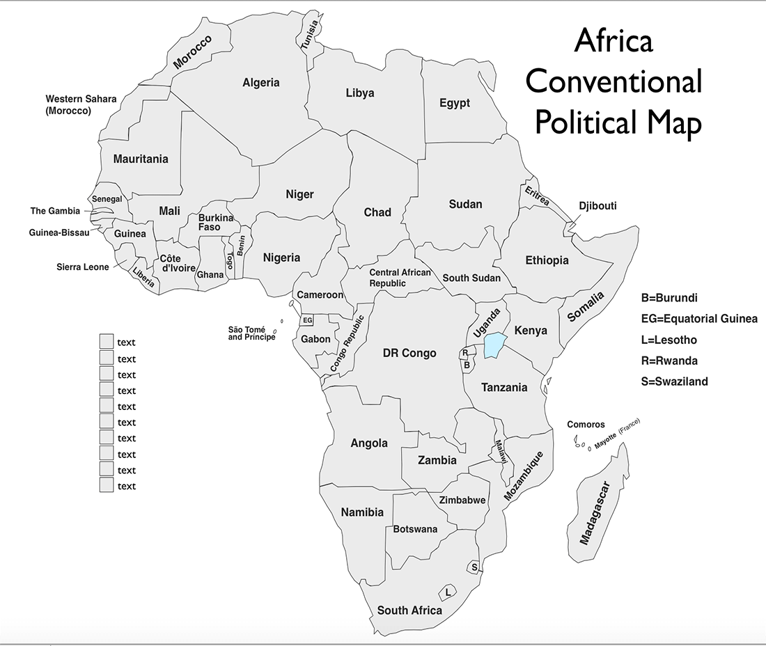 Printable Africa Map With Countries Labeled Free download and print