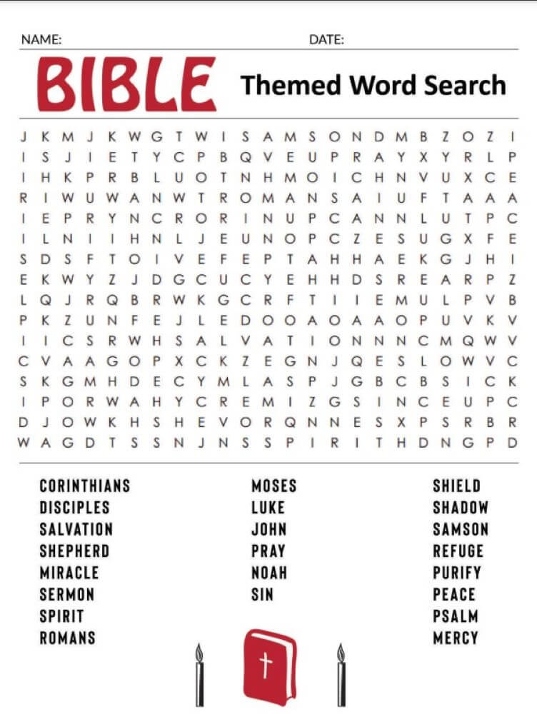 Printable Bible Word Search PrintableLib