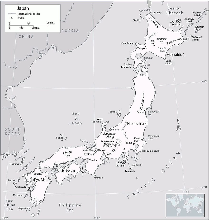 Printable Geographic Map Of Japan – Free download and print for you.