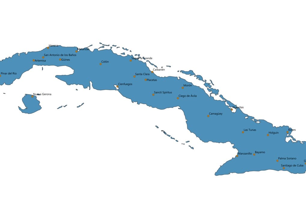 Printable Map Of Cuba With Cities – Free download and print for you.