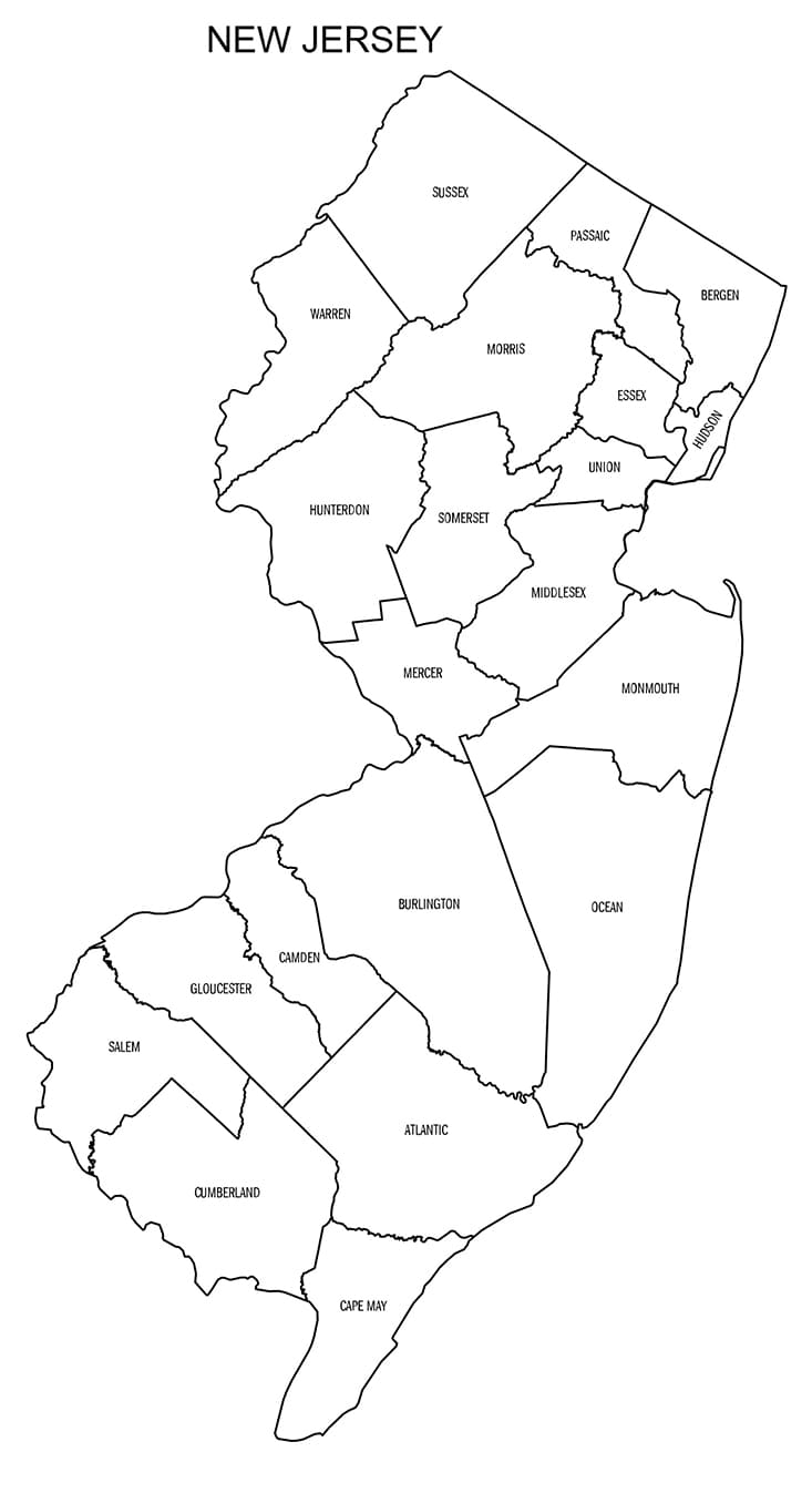Printable New Jersey Map By County – Free download and print for you.