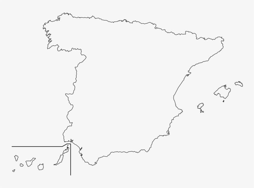 Printable Spain Map Outline 2 – Free download and print for you.