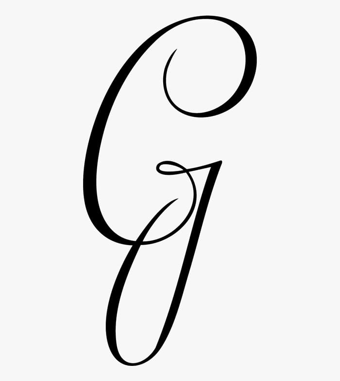 Printable Cursive Letter G Font – Free download and print for you.