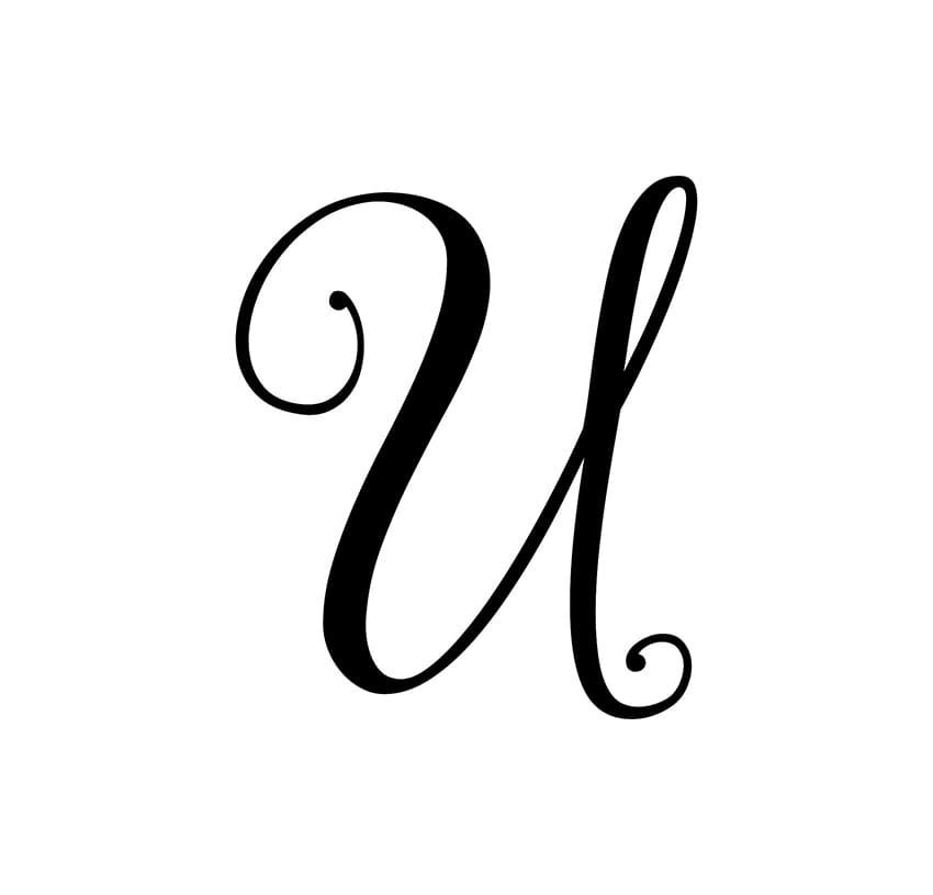 Printable Cursive U Letter – PrintableLib