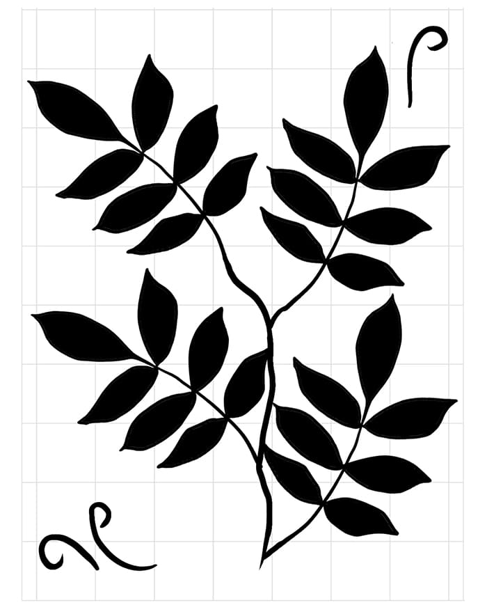 Printable Tree Leaf Stencil Free download and print for you.