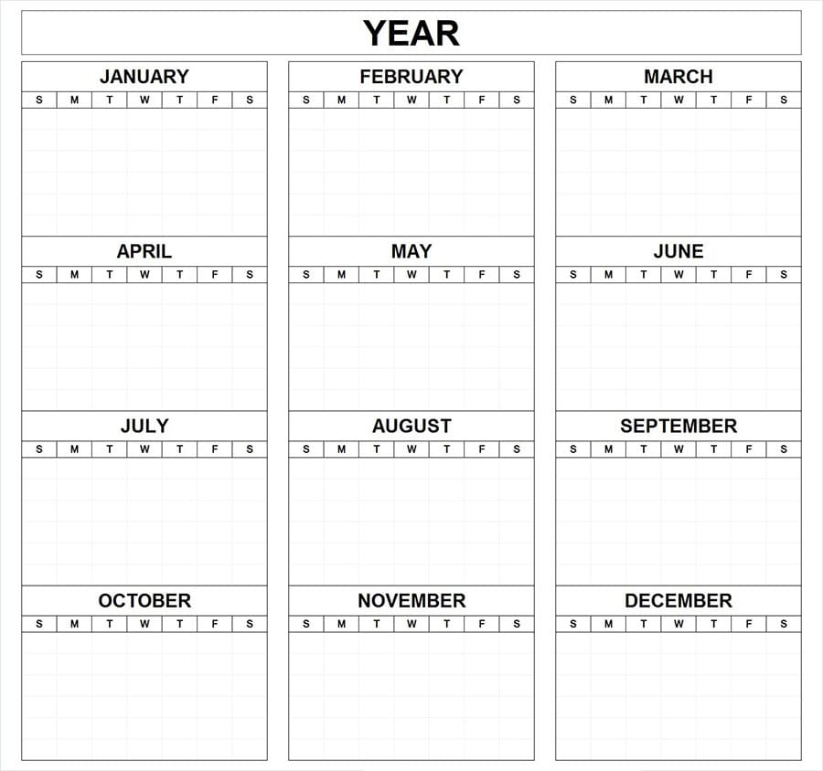 Printable Blank Calendar Layout – Free download and print for you.