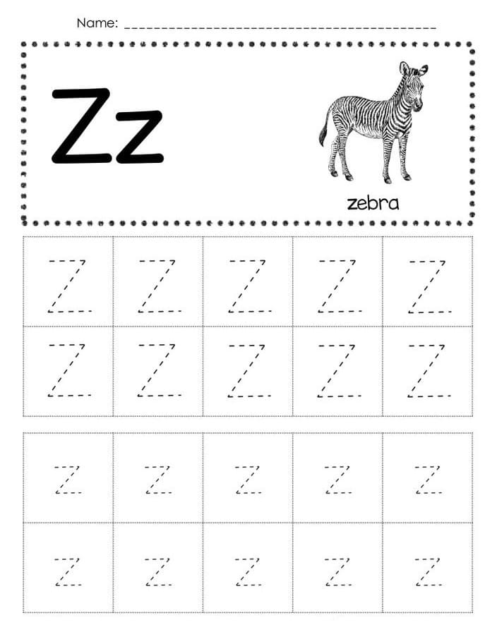 Printable Free Letter Z Tracing Worksheets – Free download and print