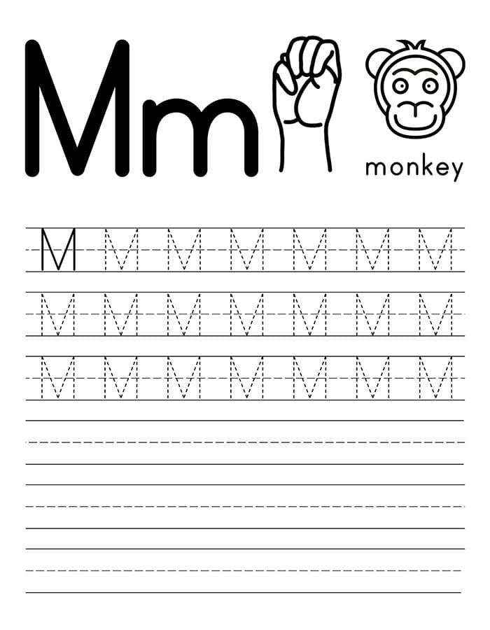 Printable Letter M Tracing – PrintableLib