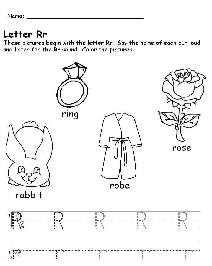 Printable Letter R Tracing Page – Free download and print for you.