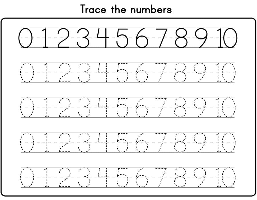 Printable Tracing Numbers 1 To 10 – Free download and print for you.
