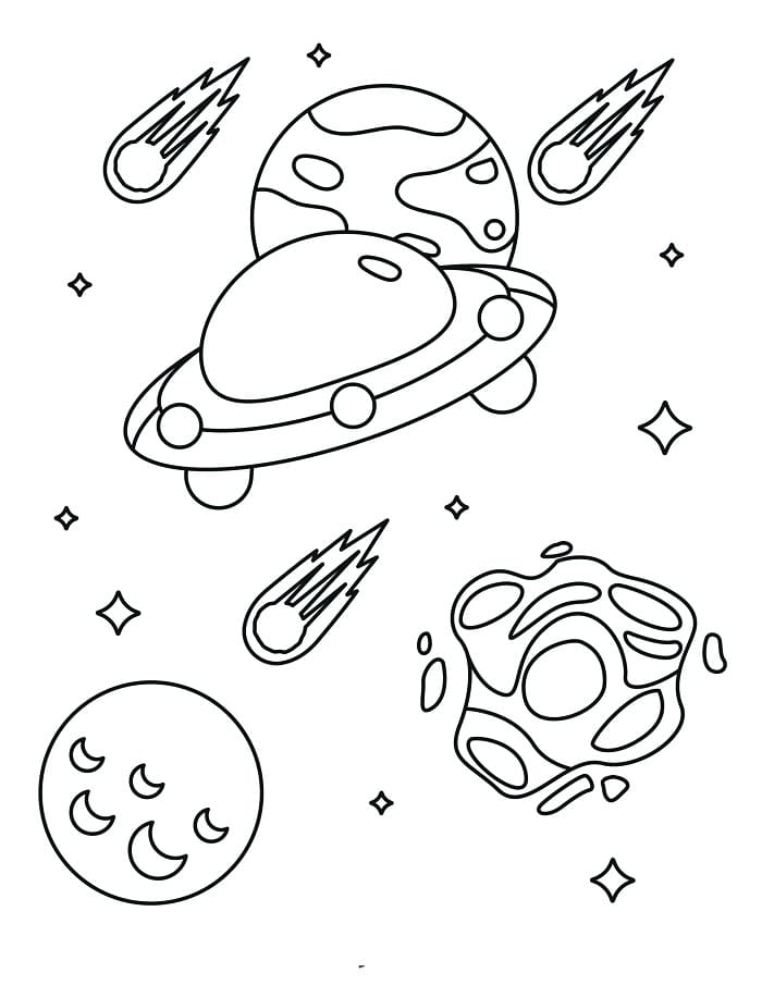 Printable Space Coloring Page Easy Free download and print for you.