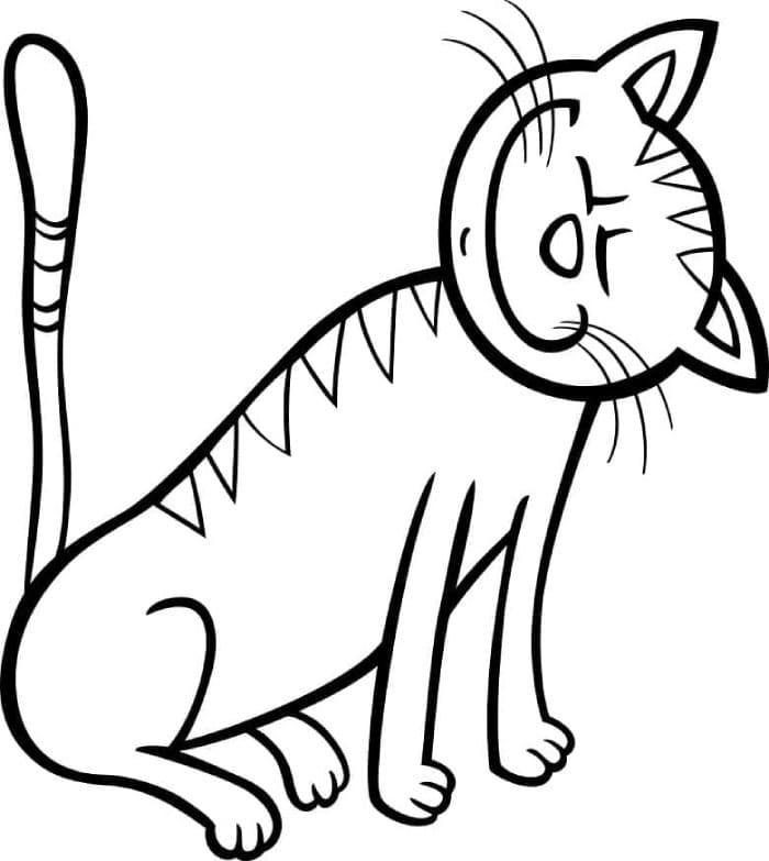 Printable Happy Cat Coloring Page Free download and print for you.