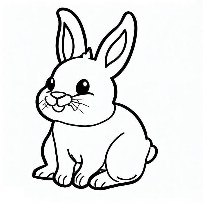 Printable Little Rabbit Coloring Page Free download and print for you.