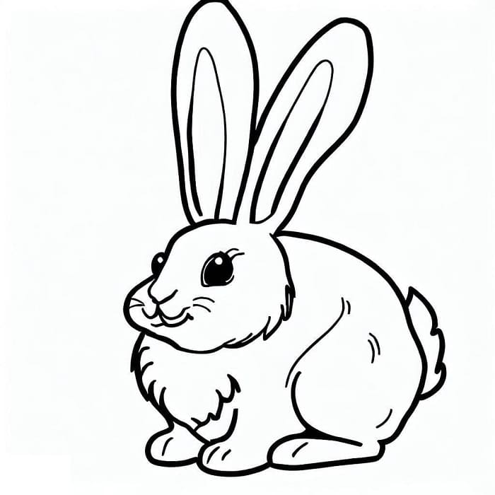 Printable Very Cute Rabbit Coloring Page Free download and print for you.