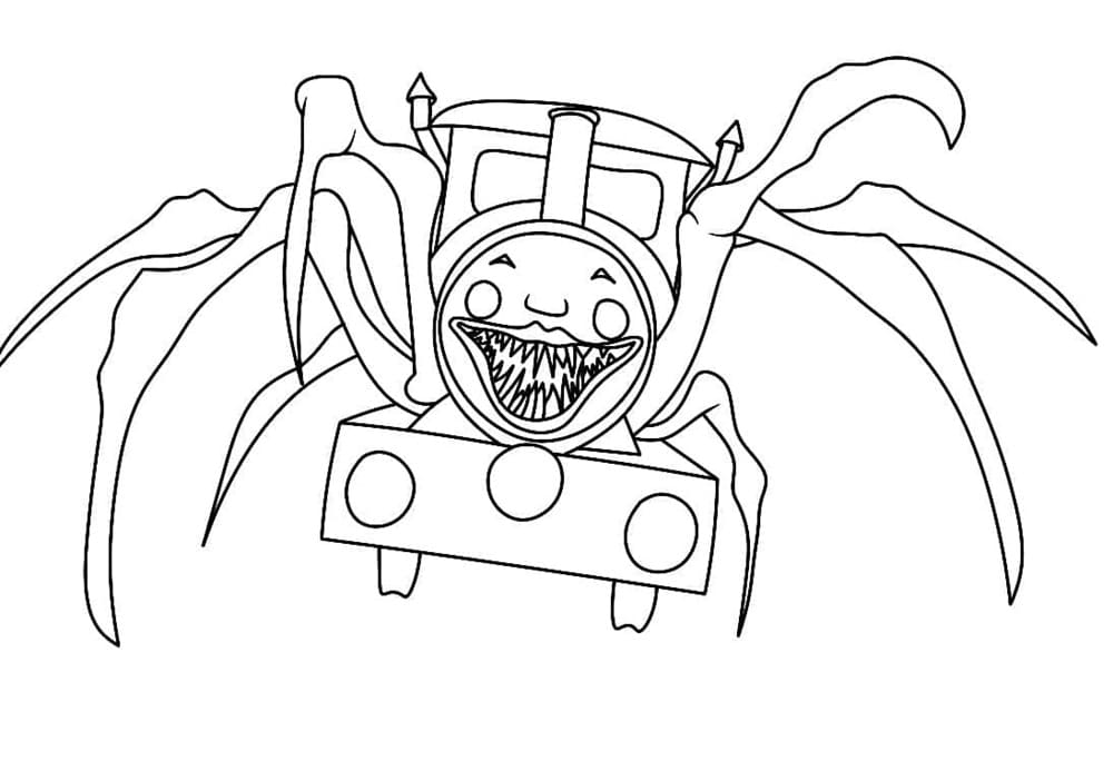 Printable ChooChoo Charles Horror Game Coloring Page Free download