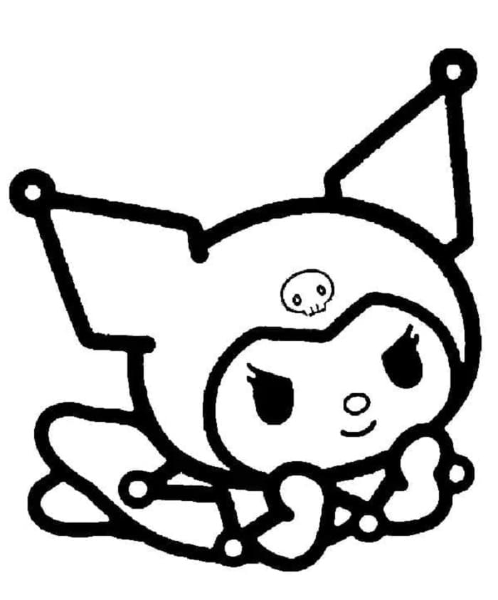 Printable Lazy Kuromi Coloring Page Free download and print for you.