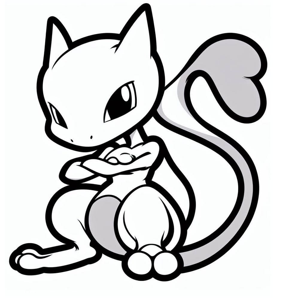 Printable Mewtwo Free Coloring Page – Free download and print for you.