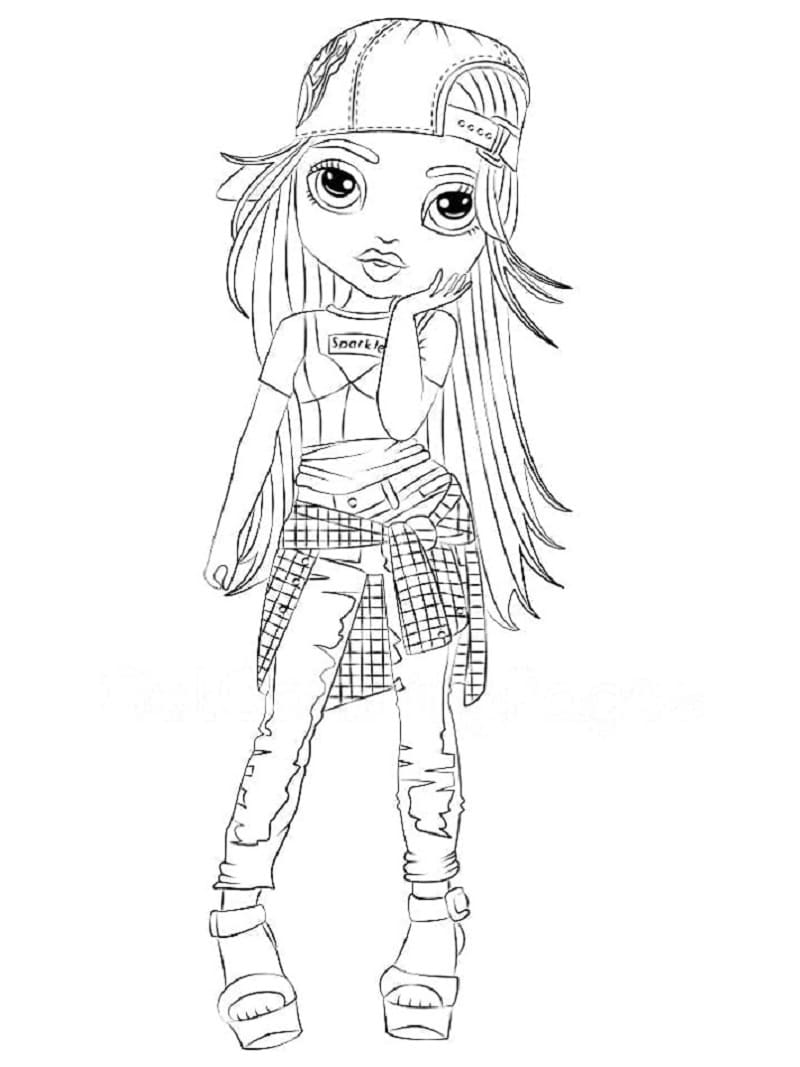 Printable Rainbow High Ruby Anderson Coloring Page Free download and