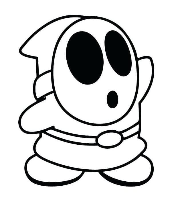 Printable Shy Guy from Super Mario Coloring Page Free download and print for you.
