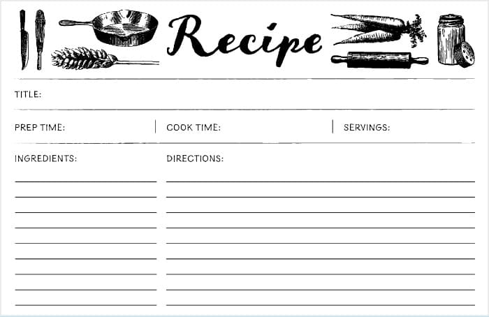 A Recipe Card Printable – Free download and print for you.
