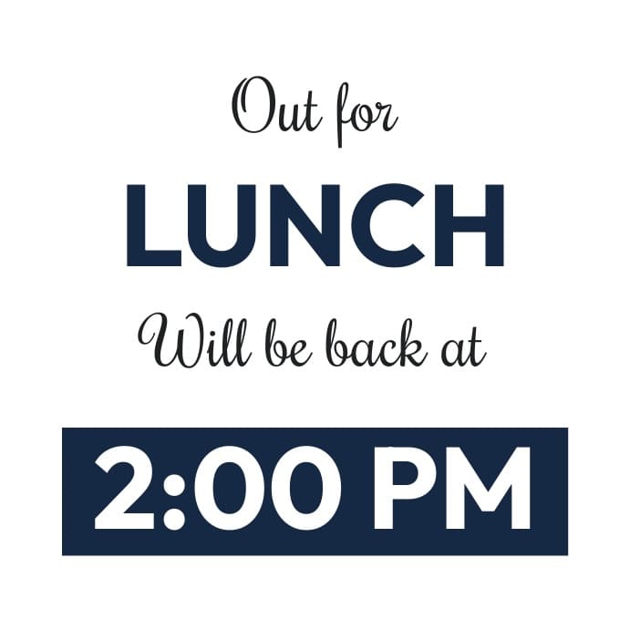 Printable Out to Lunch Sign – PrintableLib