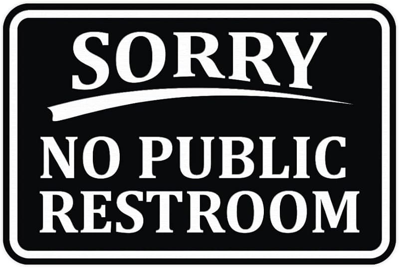 Printable Basic No Public Restroom Sign – Free download and print for you.
