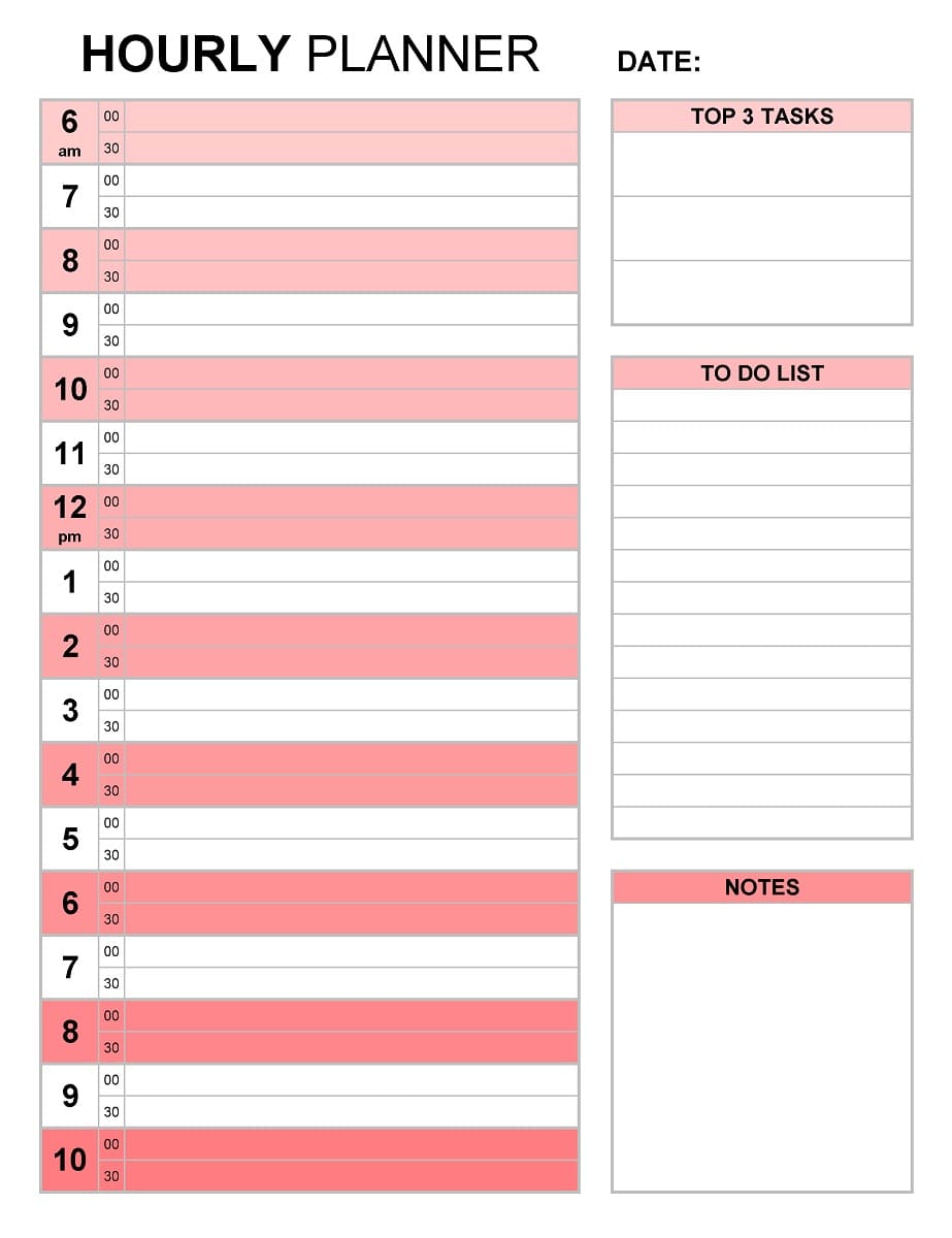 Printable Daily Schedule Template Basic – Free download and print for you.