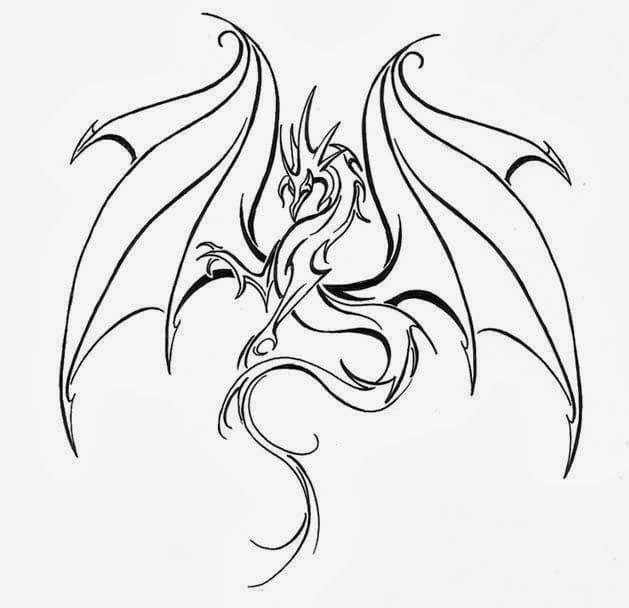 Printable Simple Dragon Stencil Free download and print for you.
