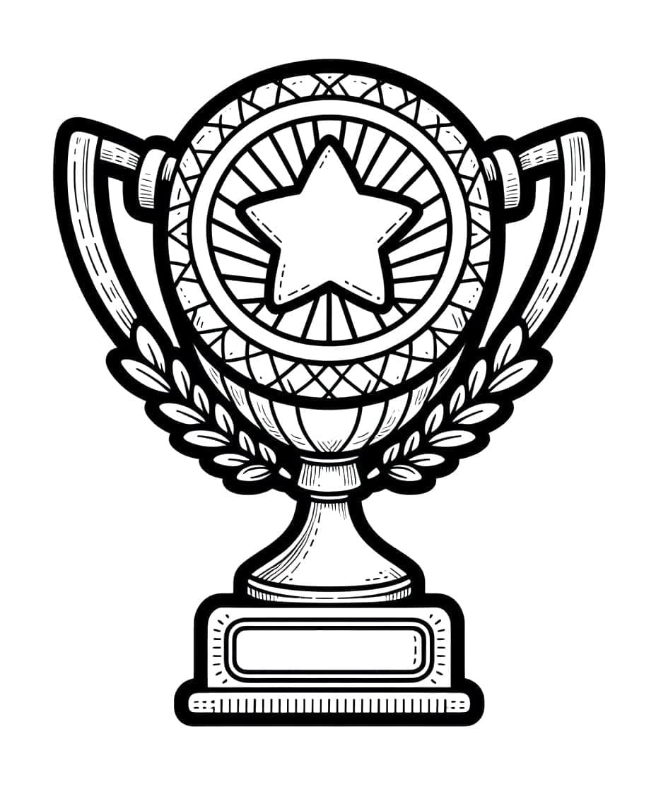 Printable Trophy For Adult Coloring Page – Free download and print for you.