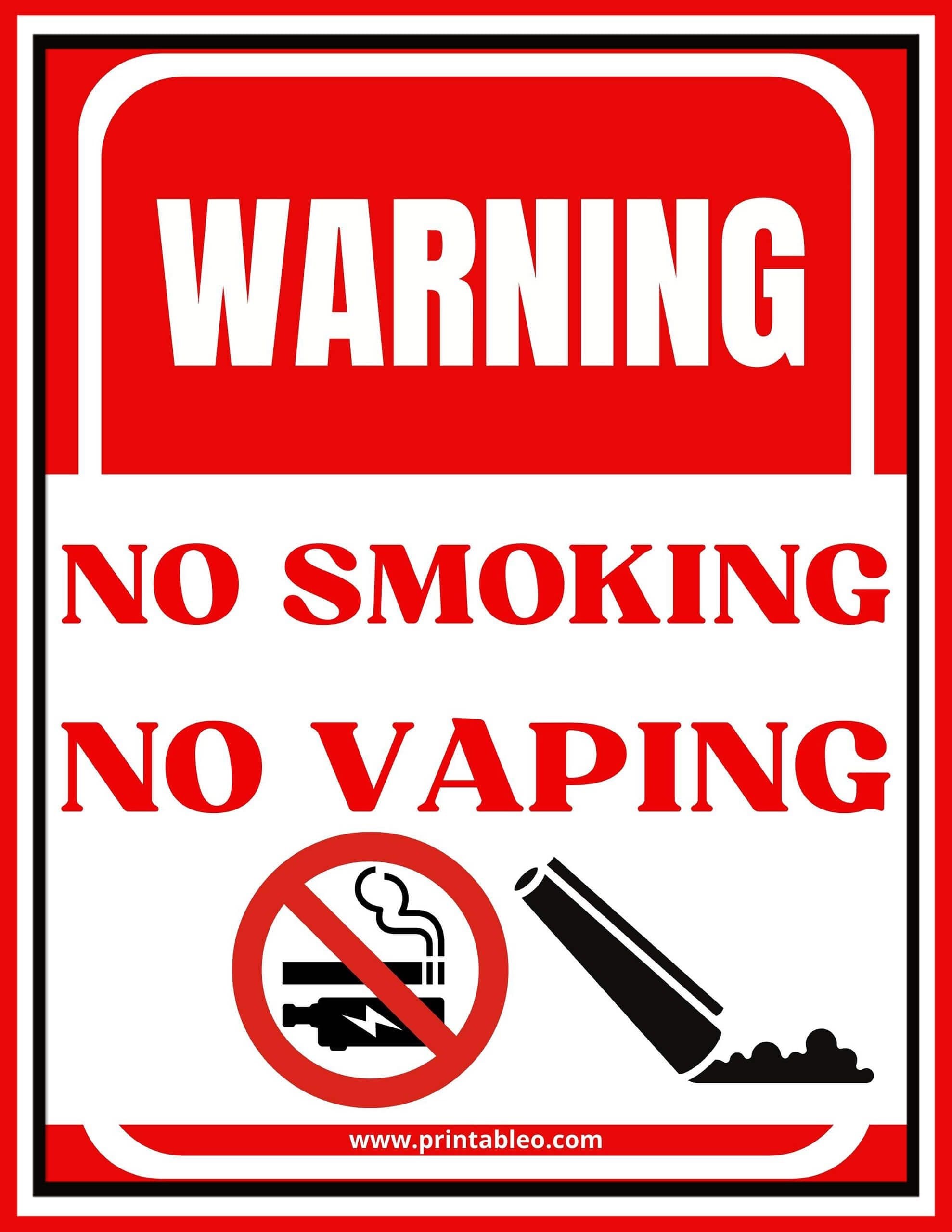 Warning No Smoking Sign Free download and print for you.