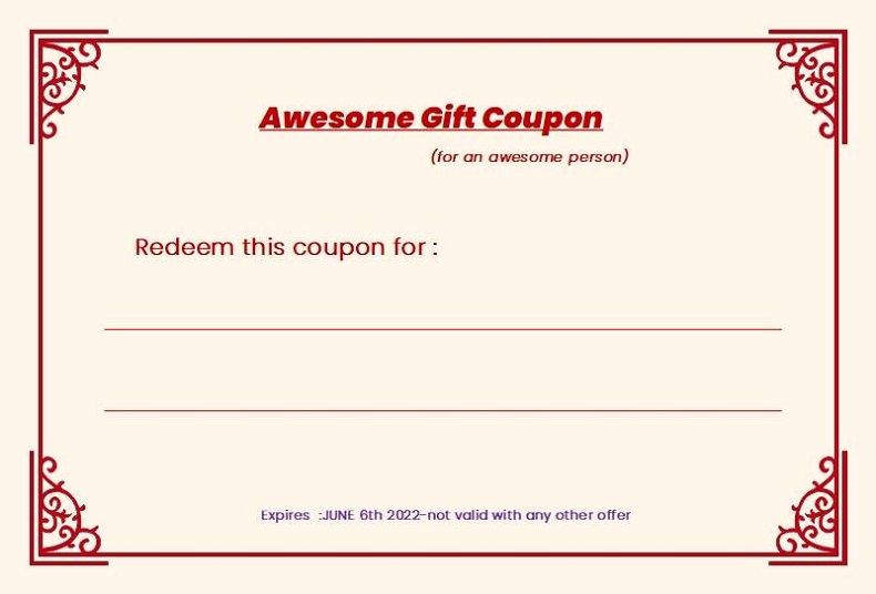 Printable Coupon Template Basic – Free download and print for you.