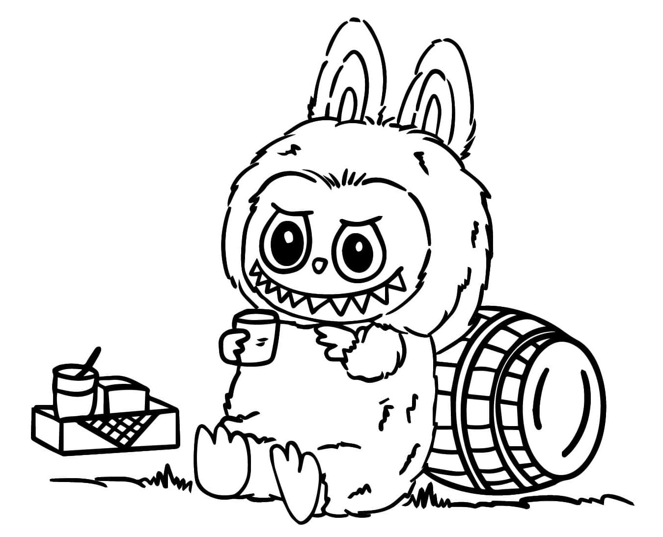 Labubu Printable Coloring Page Free download and print for you.